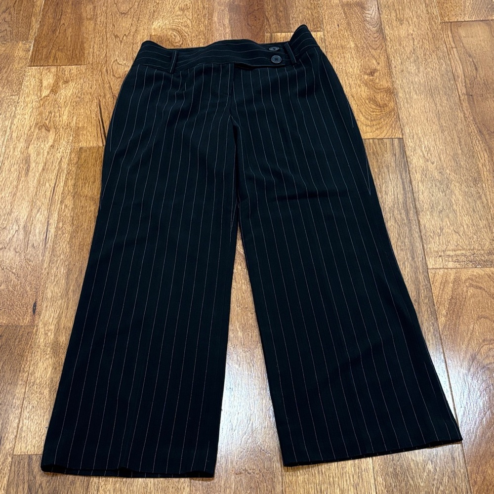 Dalia Collection Black and White Striped Trousers